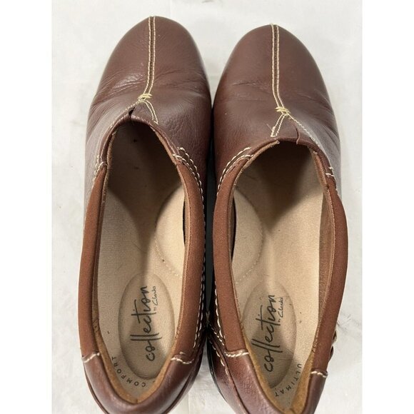 Clarks Collection Ashland Slip-On Comfort Shoes Style 22545 US Size 8.5 M Brown - Picture 1 of 12